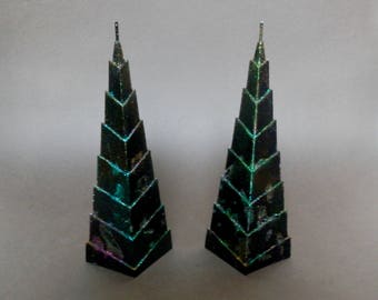 Pyramid candles, Black Candles, Unscented Candles, Handmade Candle,