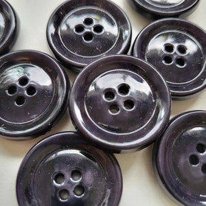 Vintage Navy Blue Buttons, Choose from 2 sizes, 8 Large 7/8&quot; / 6 Smaller 5/8&quot;, Round 4 hole Sew On