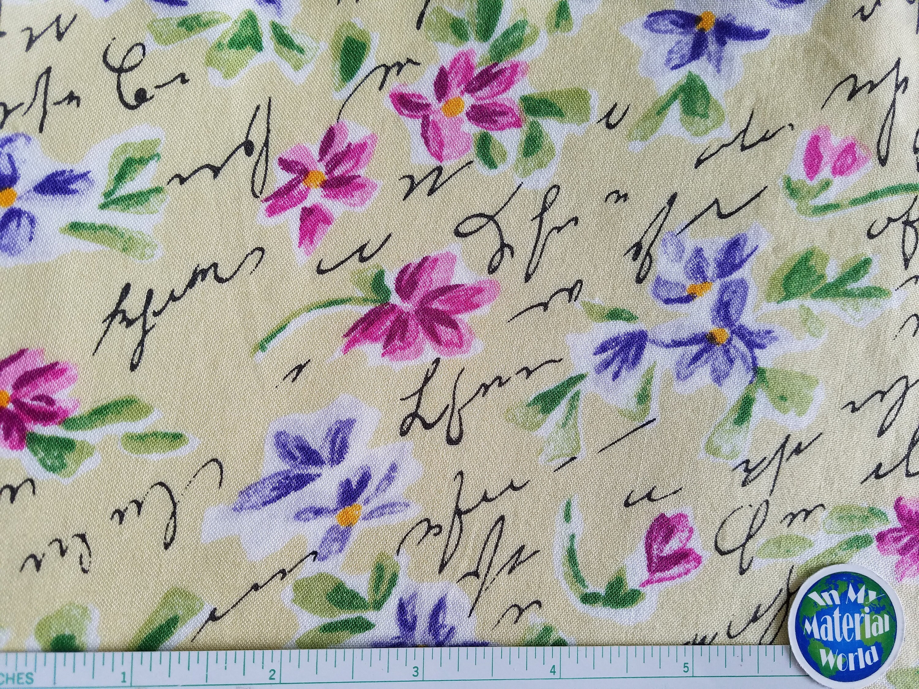 lightweight print fabric sewing crafts Vintage polyester