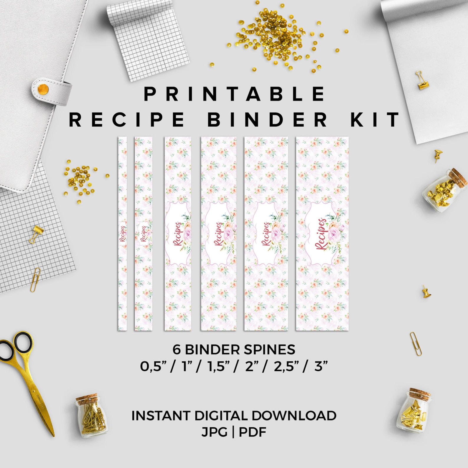 Printable Recipe Binder Dividers