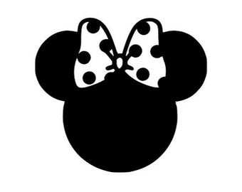 Minnie Mouse Head Silhouette | Iron On Vinyl Decal Heat Transfer