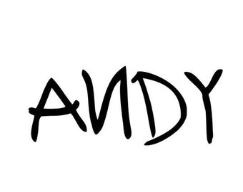 Andy | Vinyl Adhesive Decal | Car Decal | Window Decal | Wall Decal | Laptop Decal