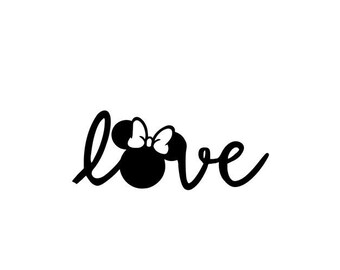 Minnie Mouse Love Signature | Iron On Vinyl Decal Heat Transfer