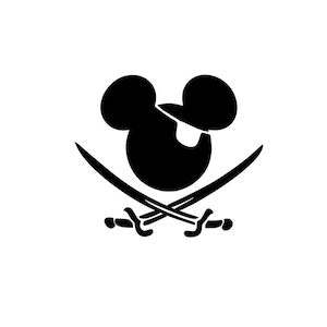 Naklejka winylowa z piratami Myszki Miki | Samochód Disney, laptop, butelka na wodę
