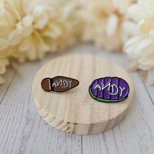 Pines esmaltados de zapatos de Andy de Toy Story / Accesorio para botas de Woody y Buzz Lightyear