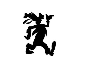 Calcomanía de vinilo de silueta de Goofy para coche, portátil o botella de agua de Disney