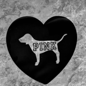 (1) Victoria's Secret Pink Iron-on Panty Patches DOG HEART Crest Logo ~RARE~