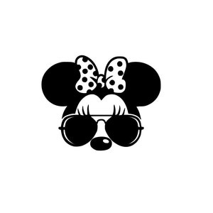Silueta de lazo punteado con gafas de sol de Minnie Mouse / Transferencia de calor de vinilo termoadhesivo