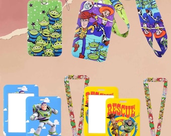 Conjunto de cordón portatarjetas de identificación de Toy Story / Buzz Lightyear, Woody, Aliens