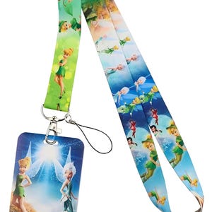 Tinker Bell Periwinkle Lanyard ID Holder | Teacher Nurse Work Badge Lanyard
