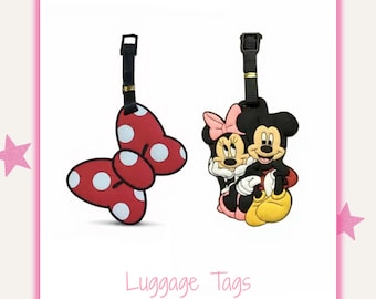 Disney Mickey and Minnie Mouse Themed Luggage/ Backpack Tags - Travel Accessory