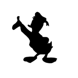 Donald Duck Silhouette | Vinyl Adhesive Decal | Car Decal | Window Decal | Wall Decal | Laptop Decal