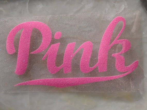 VS Pink Vertical Centered Iron on Vinyl Decal Heat Transfer 