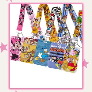 Disney Cruise Card Holder Lanyard - Custom ID Badge & Key Card Holder with Mickey, Princesses, and Pixar Characters