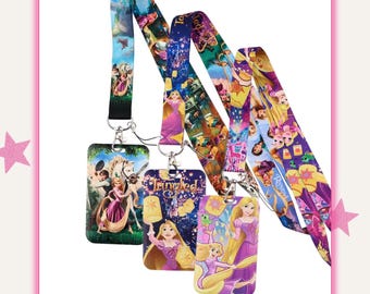 Tangled Lanyard with ID Card Holder - Badge Holder, Keychain, Travel Accessories