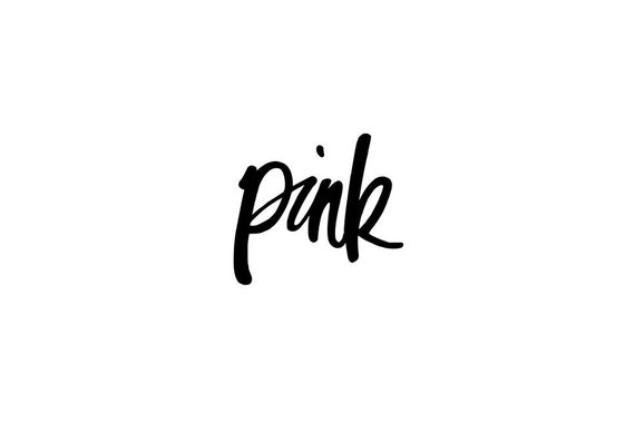 VS Pink Cursive Iron on Vinyl Decal Heat Transfer 