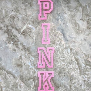 VS Pink Vertical Centered Iron on Vinyl Decal Heat - Etsy