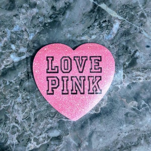 1) Victoria's Secret Pink Iron-on Panty Patches DOG HEART Crest