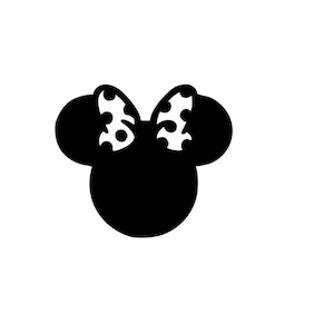 Minnie Mouse Head Silhouette | Iron On Vinyl Decal Heat Transfer