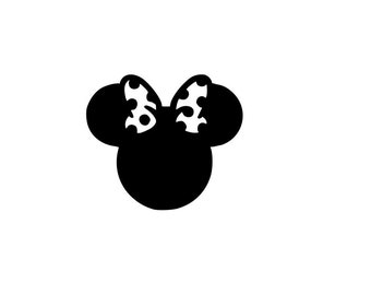 Minnie Mouse Head Silhouette | Iron On Vinyl Decal Heat Transfer