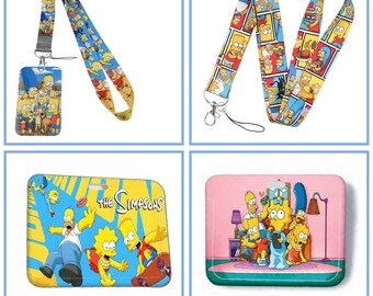 Portatarjetas y cordones para credenciales de Los Simpson