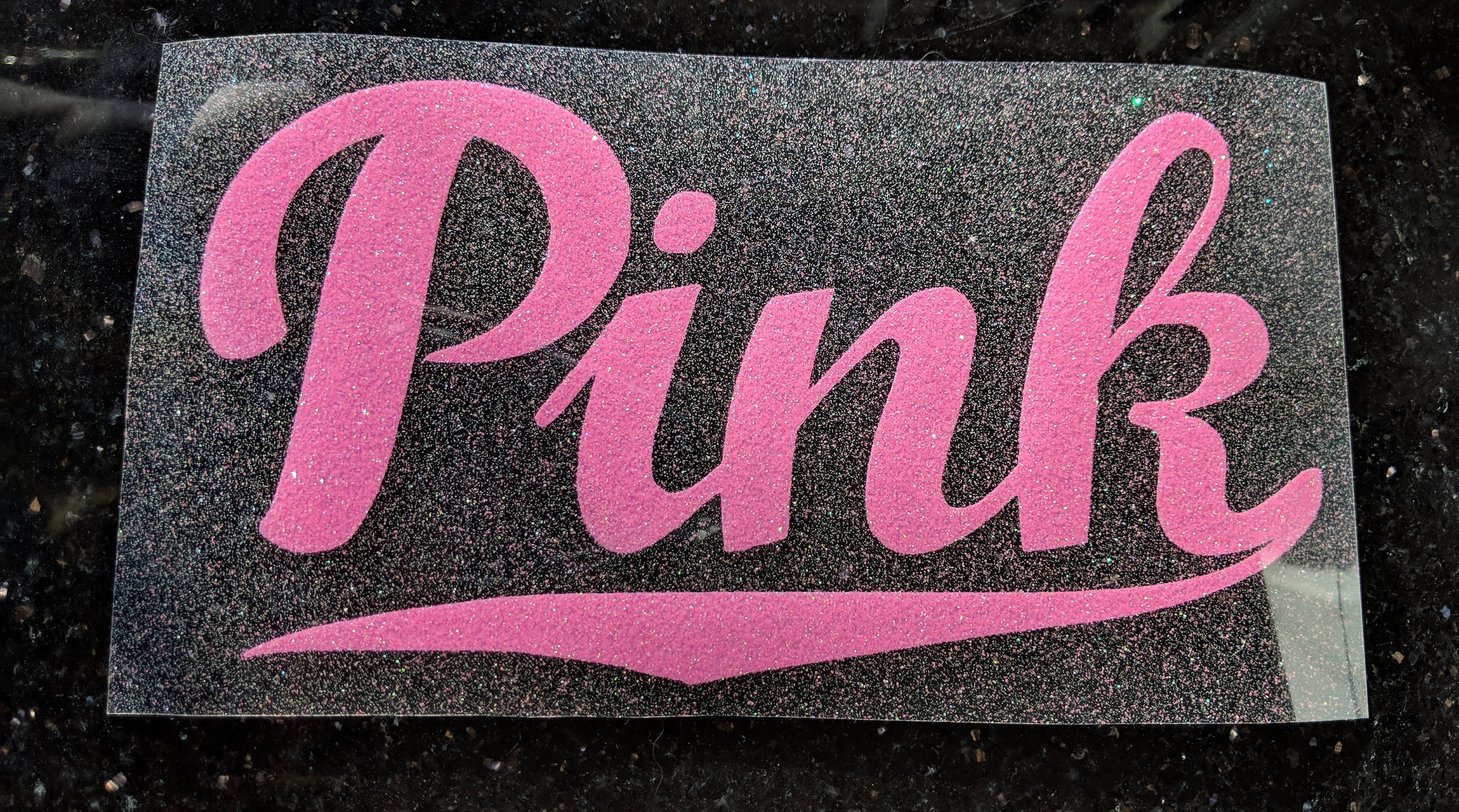 Pink Iron on Vinyl Decal Heat Transfer 