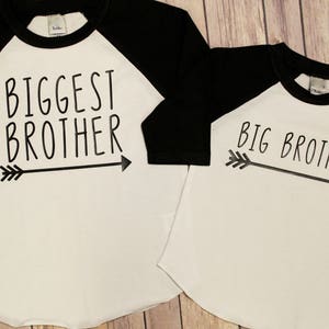 Biggest Brother Shirt, Big Brother Shirt, Brother Shirts, Big Brother, Biggest Brother, Big Bro, New Baby Announcement, Brother Raglan Shirt image 2