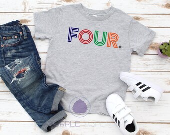 Four Birthday Shirt Boys 4th Birthday Tee