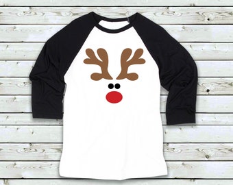Kids Christmas Shirt / Christmas Shirt forKids / Reindeer Christmas Shirt / Reindeer Kids Christmas Shirt / Christmas Raglan Shirt