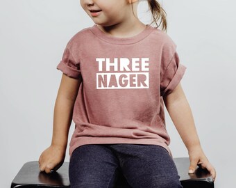 Mädchen-Geburtstagsshirt für Dreijährige, T-Shirt für Dreijährige