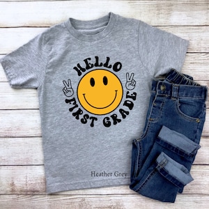 Hello First Grade / First Grade Shirt / Boys First Grade Shirt / Boy&#39;s 1st Grade Shirt / Boys School t-shirt / Back to School Shirt