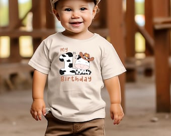 Cow Birthday Shirt / Boys 1st Birthday / 1 Birthday Shirt / One Year Old Birthday / Boy Birthday / cow 1st birthday / cow first birthday