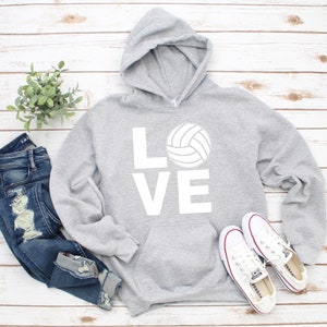 Volleyball Sweatshirt, Love Volleyball Sweatshirts, Girls Volleyball Sweatshirt, Girls Volleyball Hooded Sweatshirt, Volleyball Sweatshirt