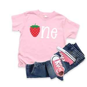 Strawberry Birthday Shirt / Girls 1st Birthday / 1 Birthday Shirt / One Year Old Birthday / Girl Birthday /  Strawberry Birthday Tee Shirt