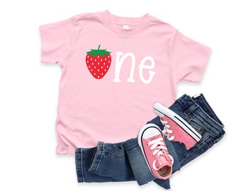 Strawberry Birthday Shirt / Girls 1st Birthday / 1 Birthday Shirt / One Year Old Birthday / Girl Birthday /  Strawberry Birthday Tee Shirt