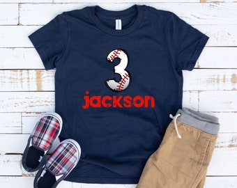 Baseball Birthday Shirt, Baseball 3rd Birthday Shirt, 3 Birthday Shirt, Three Boys Birthday, Boys Birthday Shirt, Boys baseball shirt