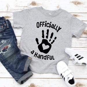 Officially a Handful Birthday Shirt / Boys Fifth Birthday Shirt / Boys Fifth Birthday tee / 5th Birthday Shirt / Boys 5th Birthday /