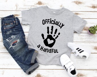 Officially a Handful Birthday Shirt / Boys Fifth Birthday Shirt / Boys Fifth Birthday tee / 5th Birthday Shirt / Boys 5th Birthday /