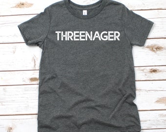 Threenager || Boys Third Birthday Shirt || Boys Third Birthday || 3rd Birthday Shirt || Boys Threenager Shirt || Boys 3 Birthday