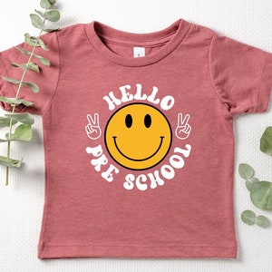 Camiseta de Hola Preescolar / Camiseta de Hola Preescolar / Camiseta del Primer Día de Clases / Camiseta de Regreso a Clases / Hola Preescolar / Camisetas Preescolares