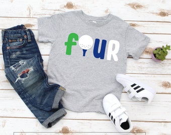 Golf Birthday Shirt / Boys 4th Birthday / 4 Birthday Shirt / Four Year Old Birthday / Boy Birthday / Golf Birthday Tee / Golf Tee birthday t