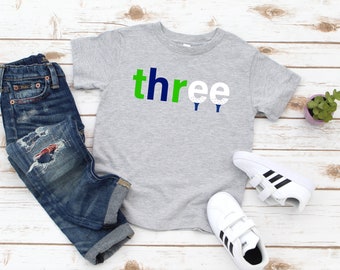 Golf Birthday Shirt / Boys 3rd Birthday / Three Birthday Shirt / Three Year Old Birthday / Boy Birthday / Golf Birthday Tee / Golf Birthday