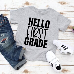 Hello First Grade / First Grade Shirt / Boys First Grade Shirt / Boy&#39;s 1st Grade Shirt / Boys School t-shirt / Back to School Shirt