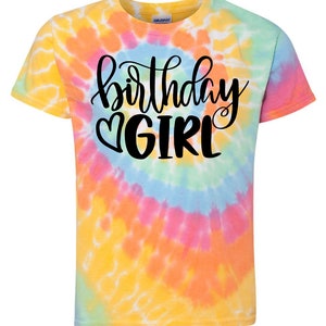 Birthday Girl Shirt / Tie Dye Birthday Girl Shirt / Personalized Birthday tee, Tie dye birthday shirt, girls 8th birthday, 8th birthday