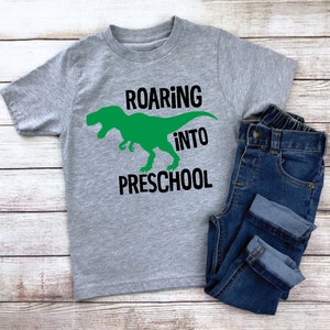 Preschool Dinosaur Shirt, Roaring into Preschool / Preschool Shirt, Boys Preschool Shirt, Boy&#39;s Preschool Shirt, Boys preschool t-shirt