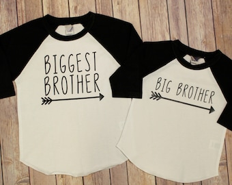 Biggest Brother Shirt, Big Brother Shirt, Brother Shirts, Big Brother, Biggest Brother, Big Bro, New Baby Announcement, Brother Raglan Shirt