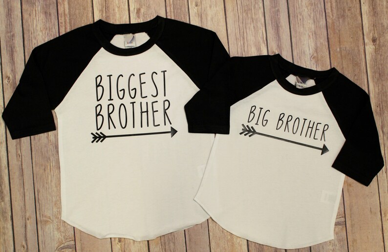 Biggest Brother Shirt, Big Brother Shirt, Brother Shirts, Big Brother, Biggest Brother, Big Bro, New Baby Announcement, Brother Raglan Shirt image 1