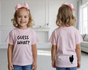 Kids Chicken Shirt, Guess What Funny Farm Animal Tee