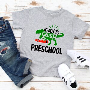 Bereit zu zerdrücken Vorschule / Vorschulhemd / Jungen Vorschulhemd / Jungen-Vorschulhemd / Jungen-Schult-Shirt / Dinosaurier-Schult-Shirt