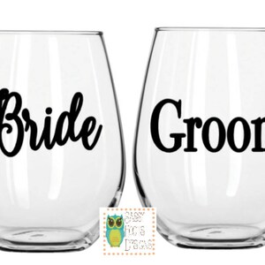 Wine Glass, stemless, wedding gifts, wedding decor, bride and groom gifts, wedding wine glasses, bridal gifts, bridal shower gift